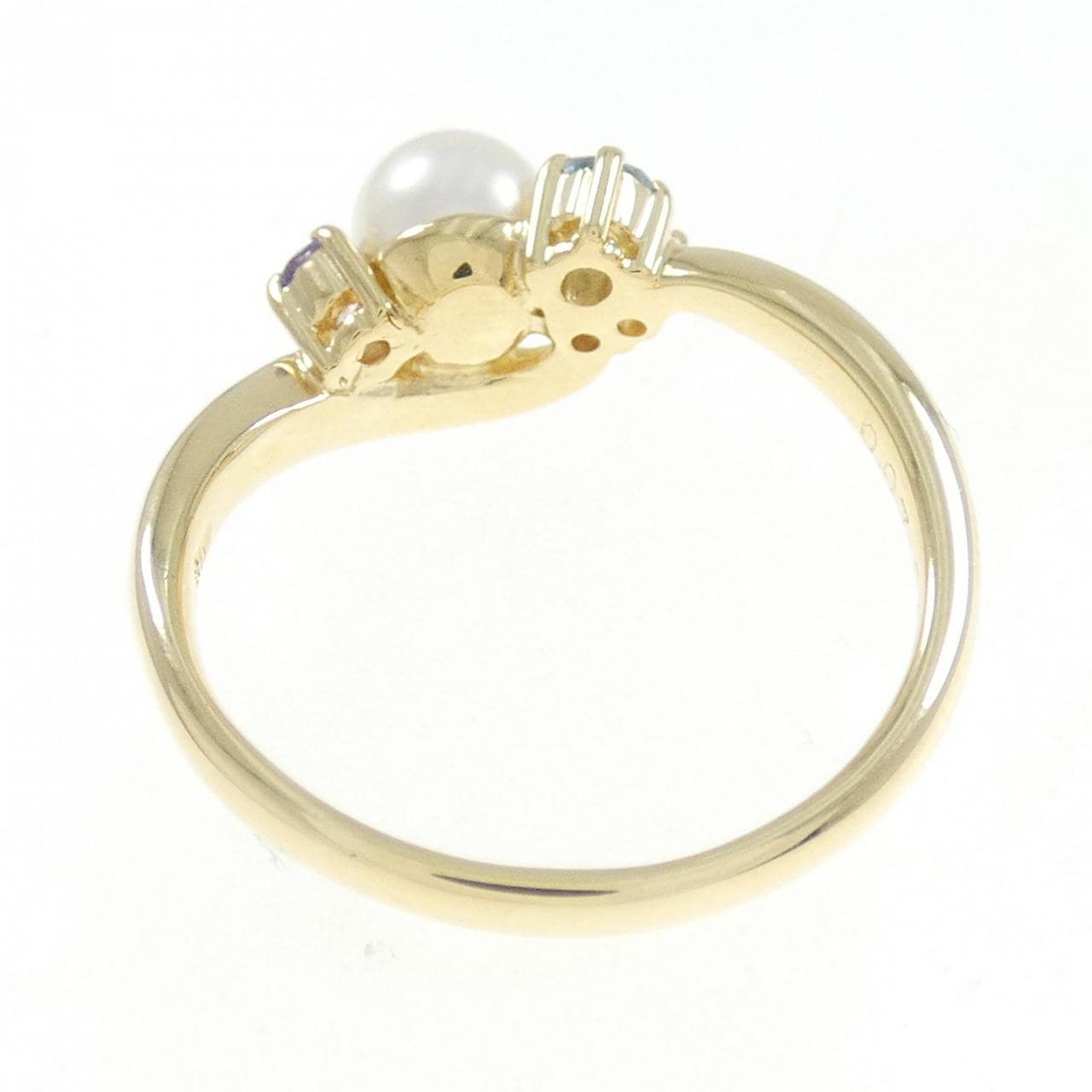 K18YG color stone ring