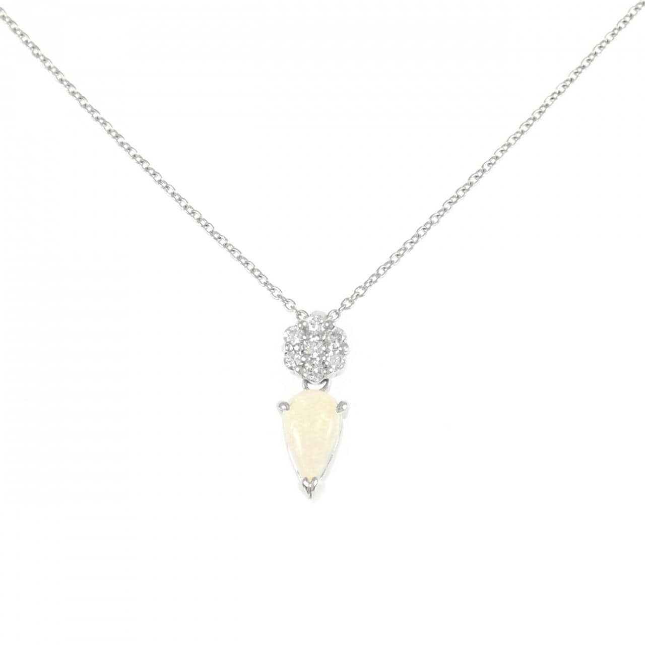 PT900/PT850 フラワー オパール ネックレス