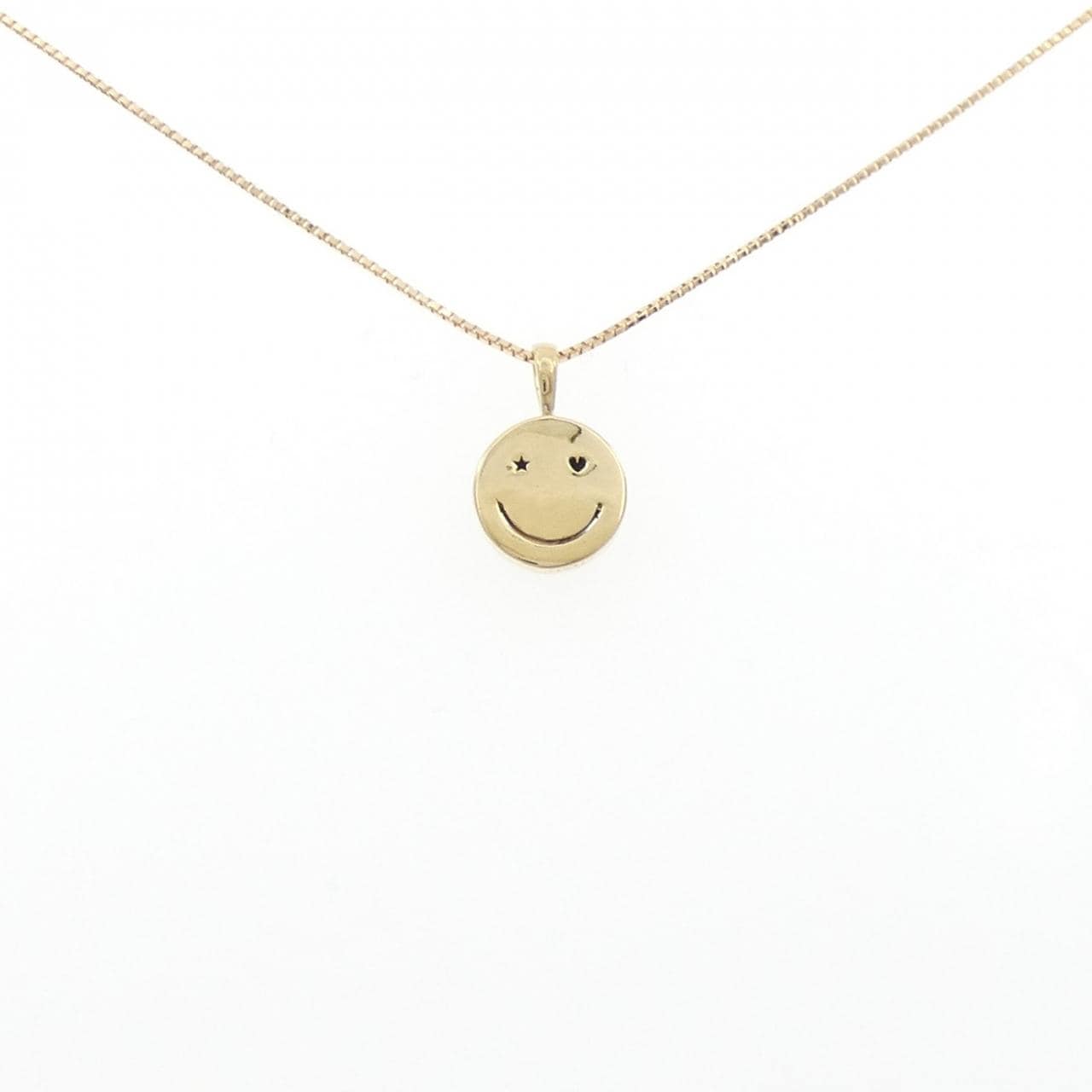 K18YG スマイル ダイヤモンド ネックレス 0.03CT