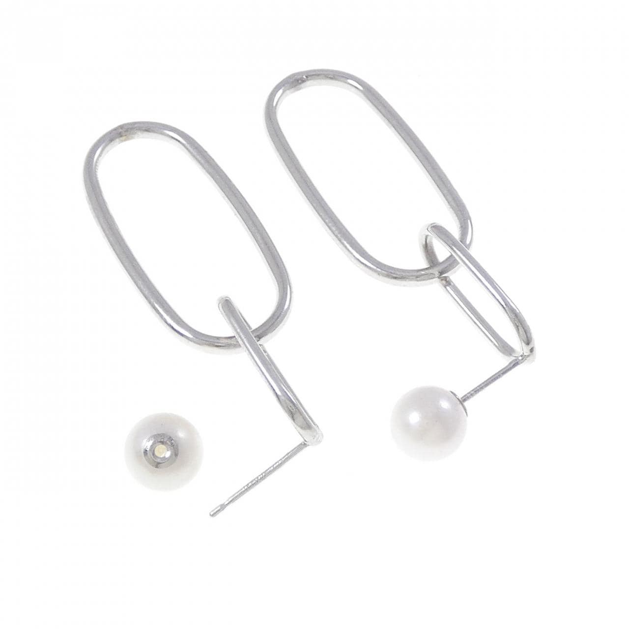 【新品】PT900/K18WG/PT850 アコヤパール ピアス 7.5mm