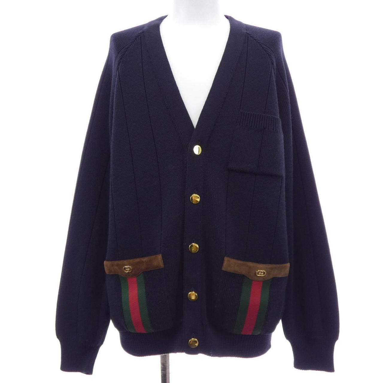 グッチ GUCCI ウェブ付きウールブレンドニットカーディガン 626349 XKBFJ カーディガン