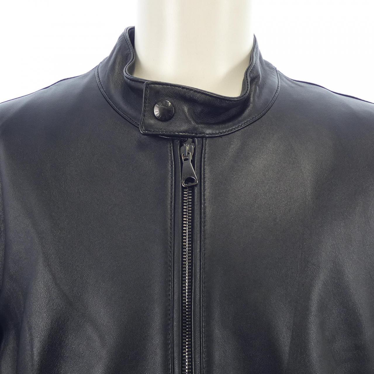 Enmety EMMETI皮革騎士夾克