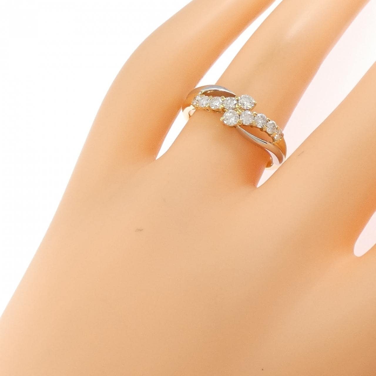 K18YG/PT900 ダイヤモンド リング 0.50CT