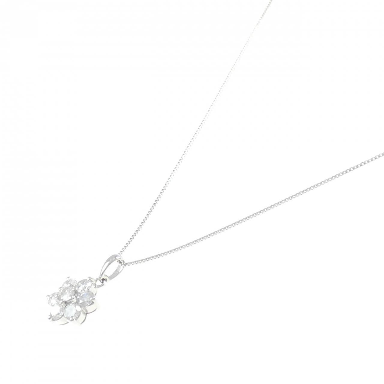 PT900/PT850 フラワー ダイヤモンド ネックレス 1.03CT