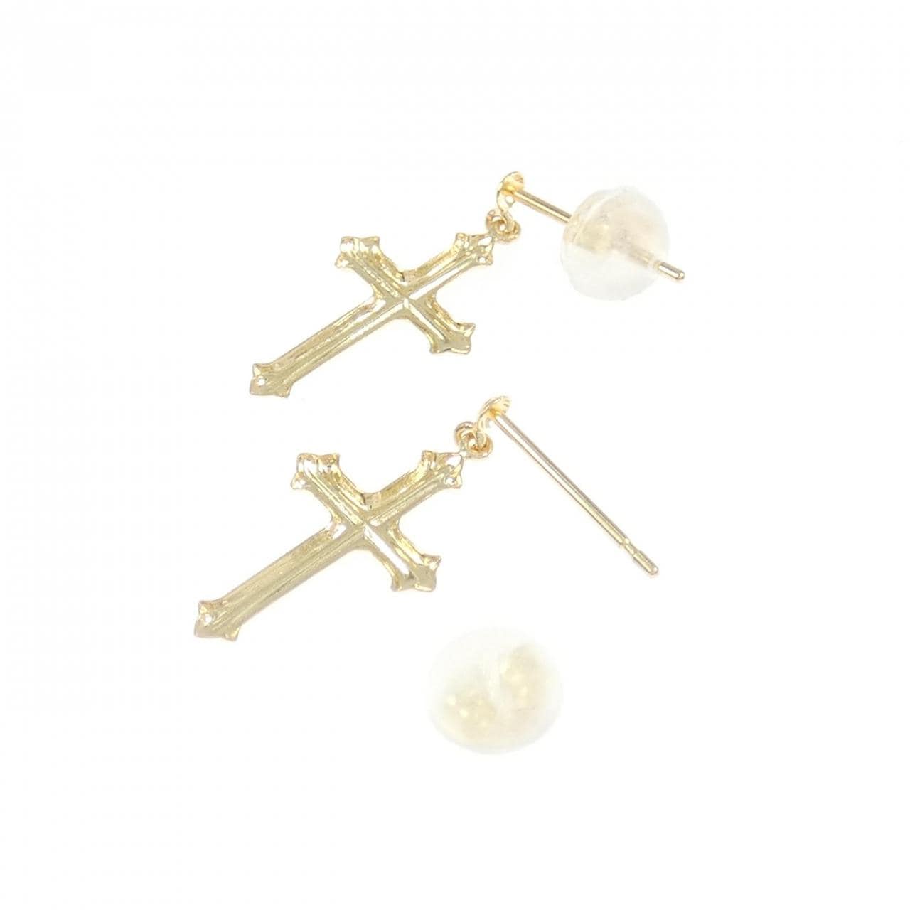 【新品】K18YG クロス ピアス