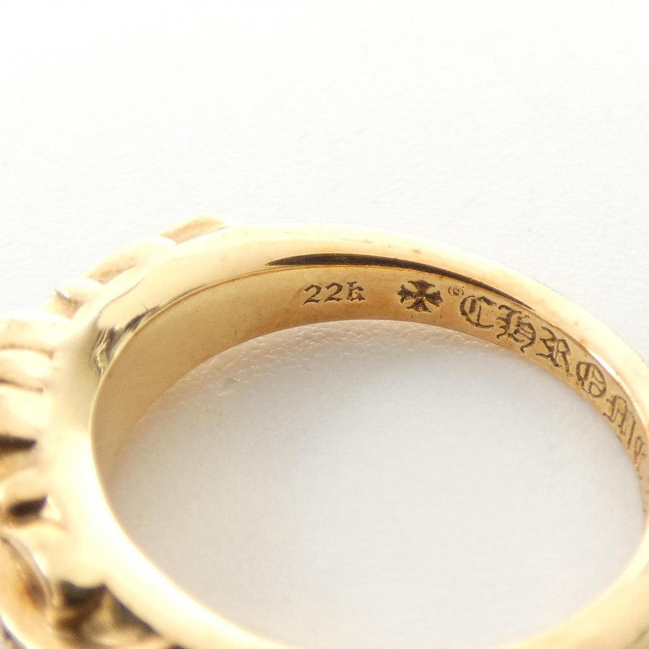 クロムハーツ CHROME HEARTS BABY CLSC FLORAL CRS DMND PAVE 207146023GLD RING