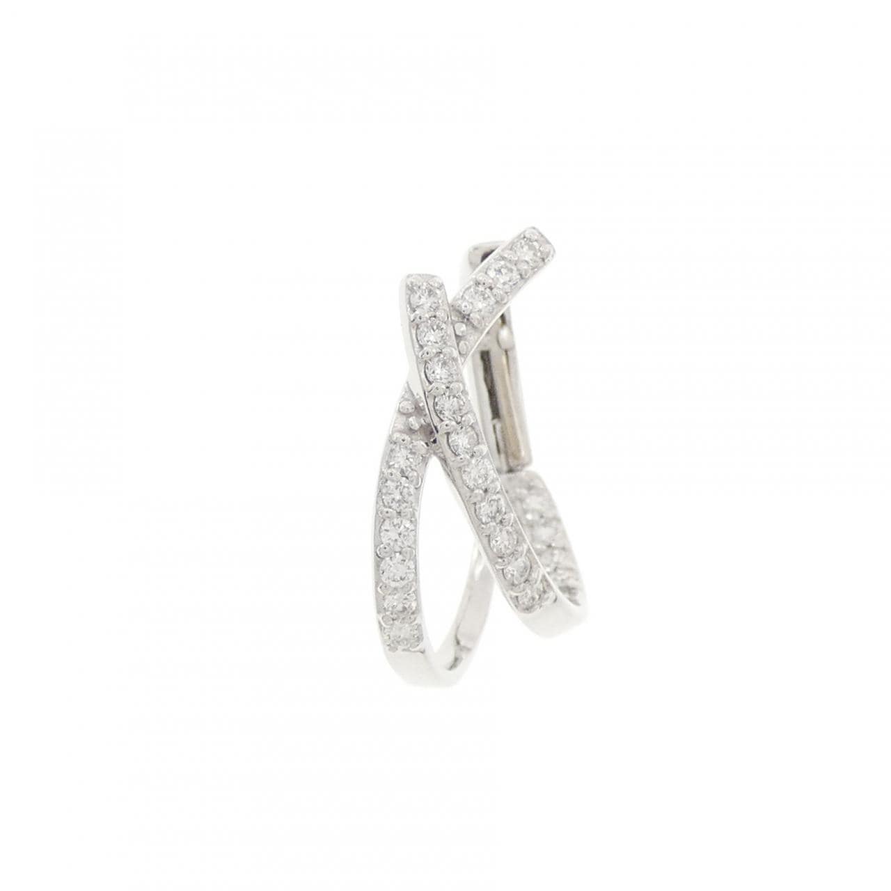 K18WG ダイヤモンド ピアス 0.15CT 片耳