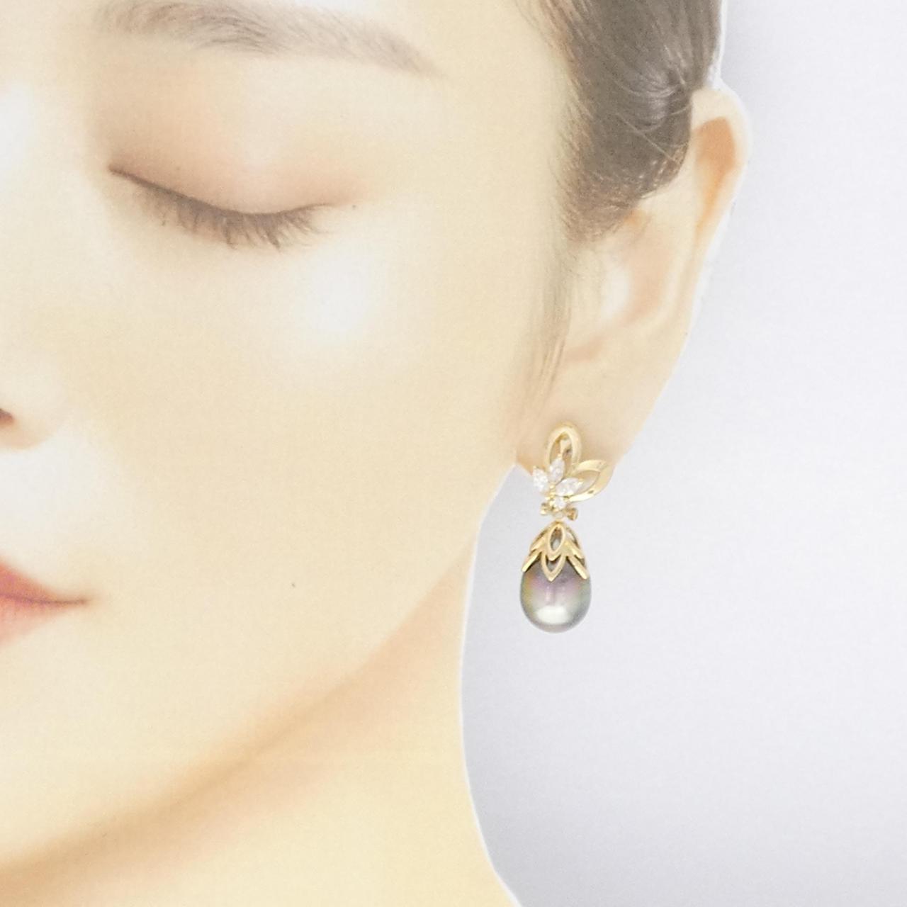 KOMEHYO | K18YG Black Butterfly Pearl Earrings / Pierced Earrings