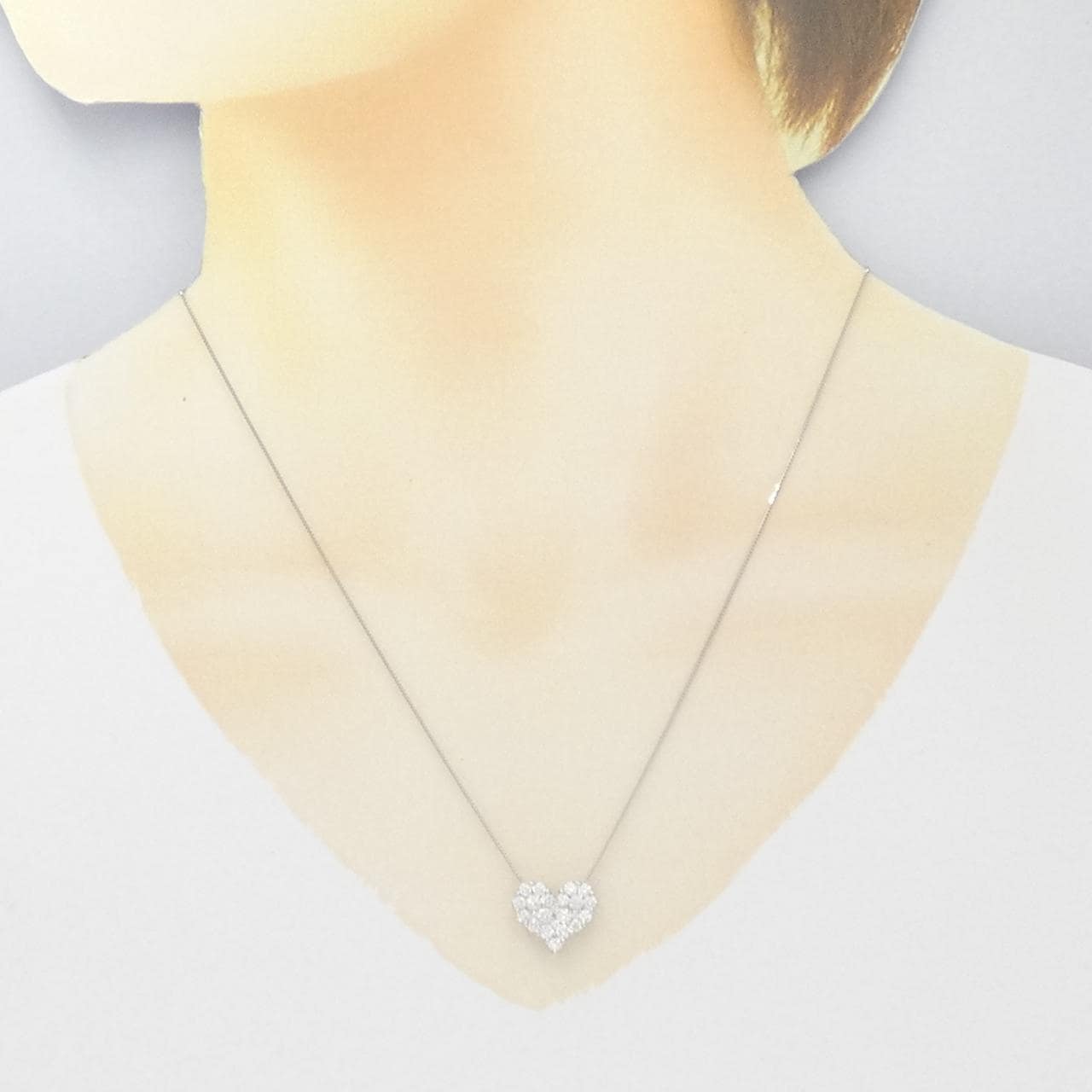 PT900/PT850 ハート ダイヤモンド ネックレス 1.00CT