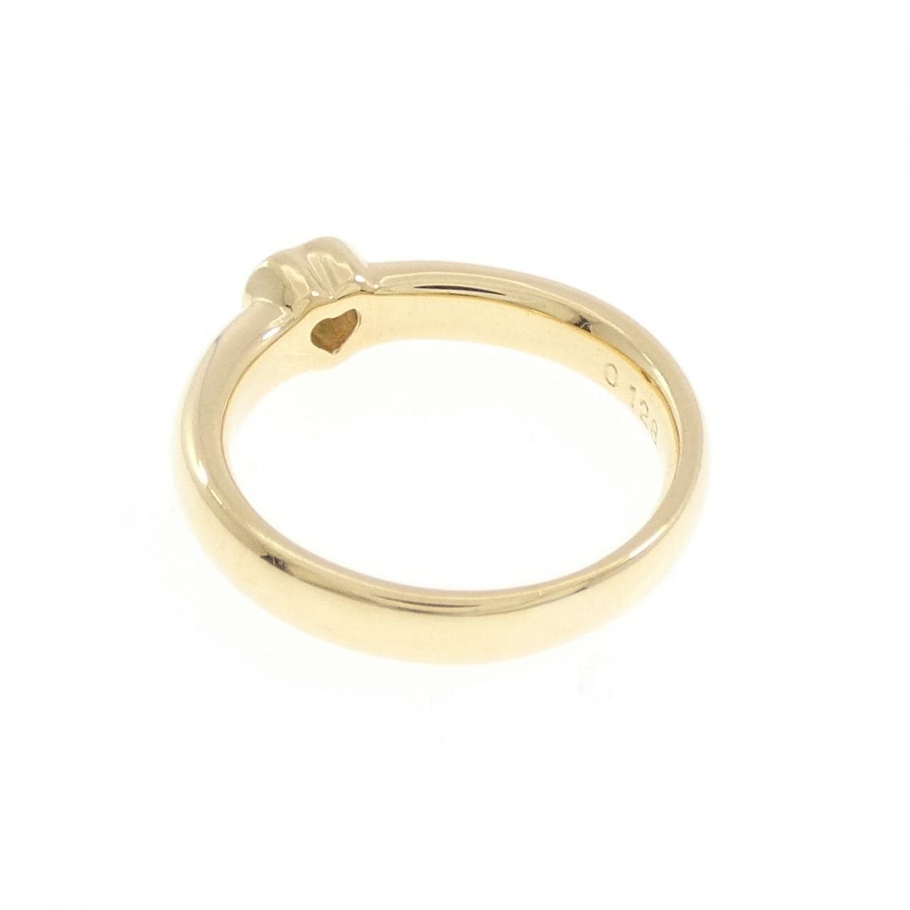 K18YG ハート ダイヤモンド ピンキーリング 0.128CT