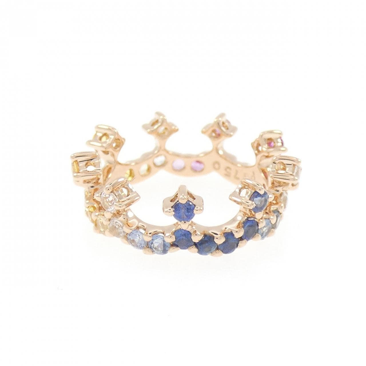 750PG クラウン フルエタニティ サファイヤ リング 1.03CT
