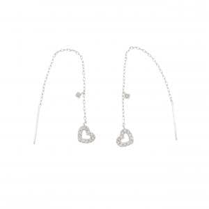 クミキョク ハート ダイヤモンド ピアス 0.18CT