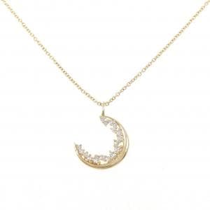 K18YG ムーン ダイヤモンド ネックレス 0.12CT