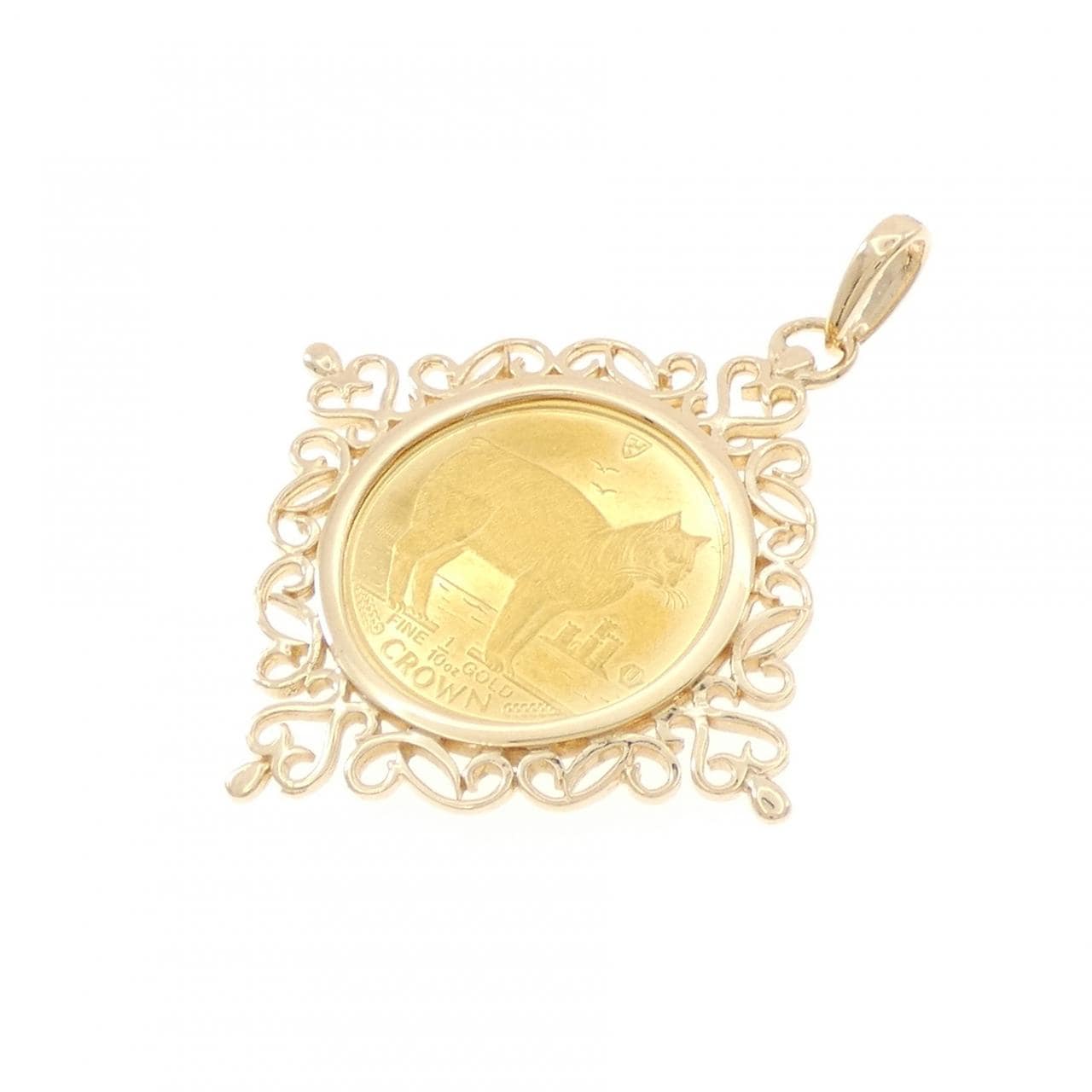 K18YG(枠) コイン ペンダント