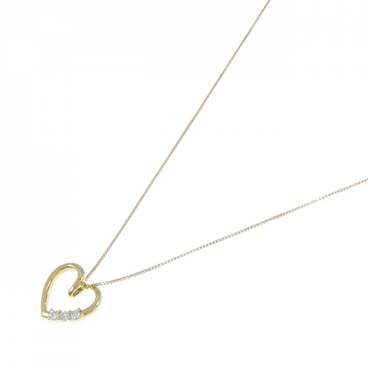 K18YG heart Diamond necklace 0.13CT