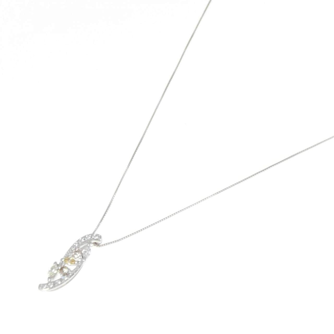 K18WG ダイヤモンド ネックレス 0.21CT