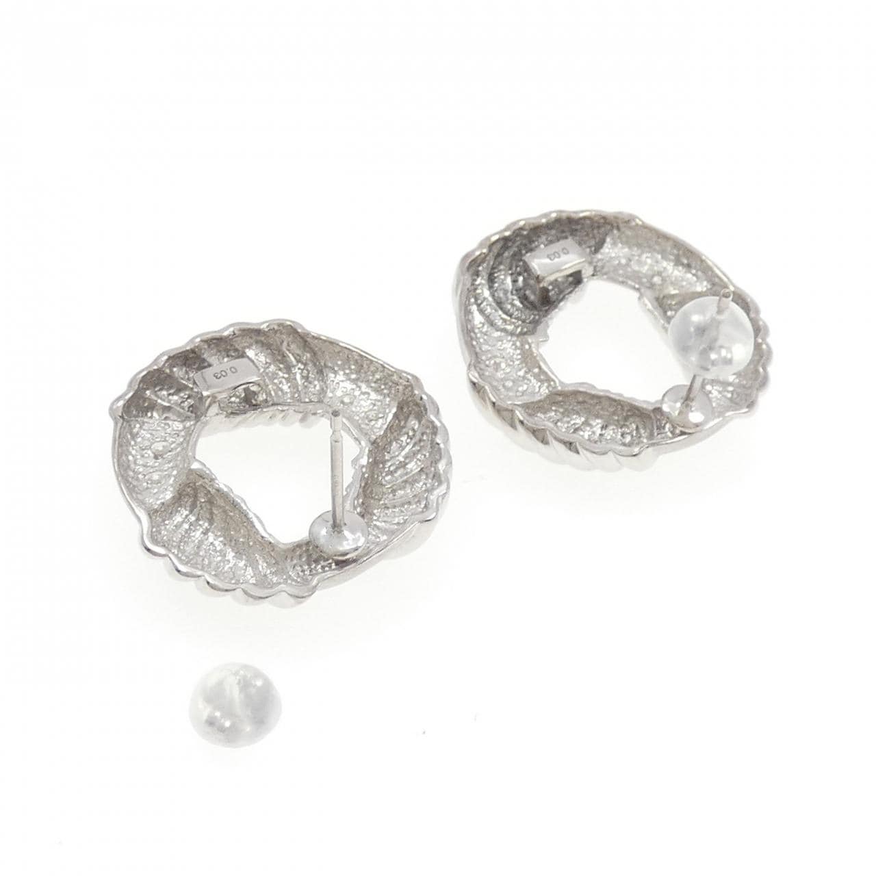 K14WG ダイヤモンド ピアス 0.06CT