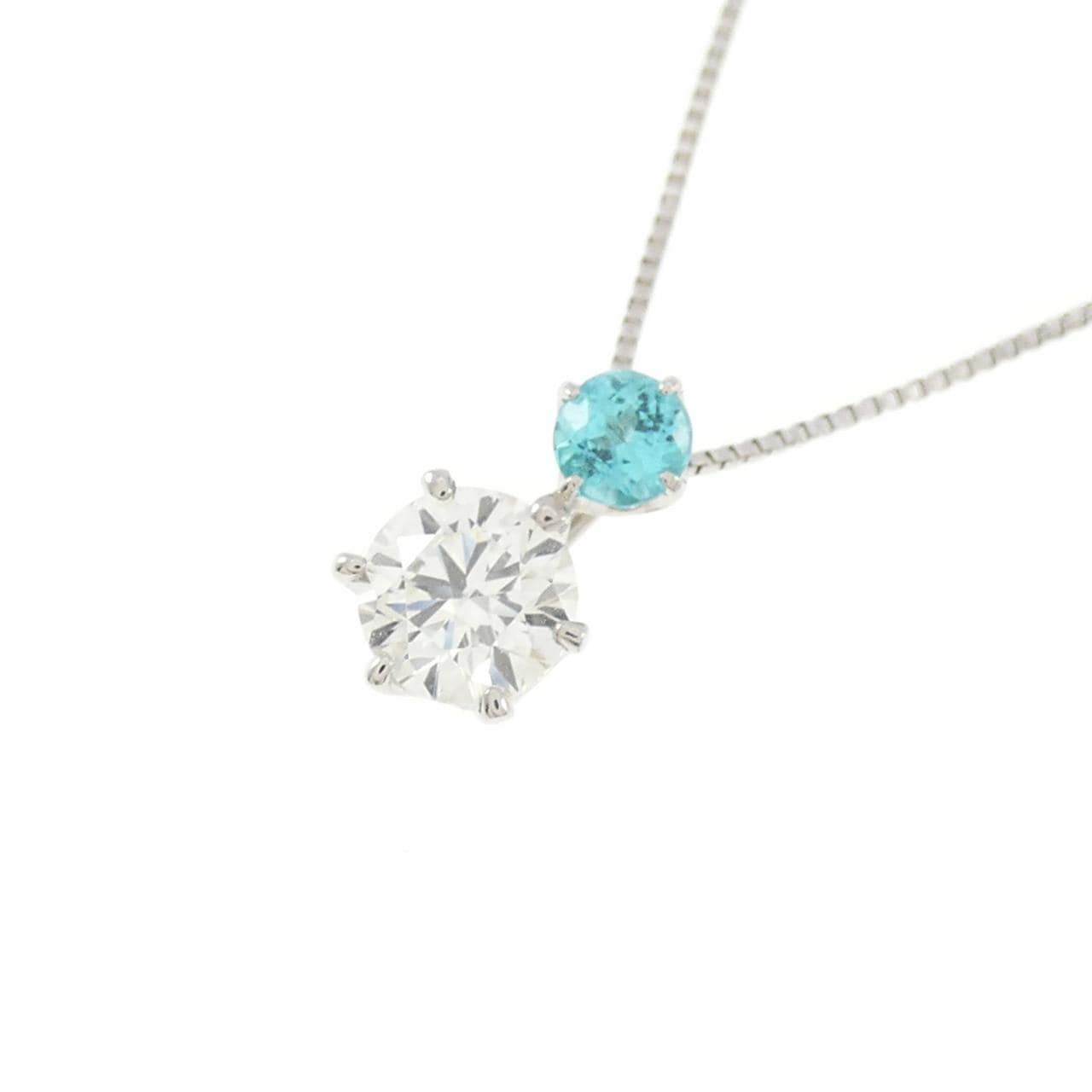 PT900/PT850 パライバトルマリン ネックレス 0.12CT