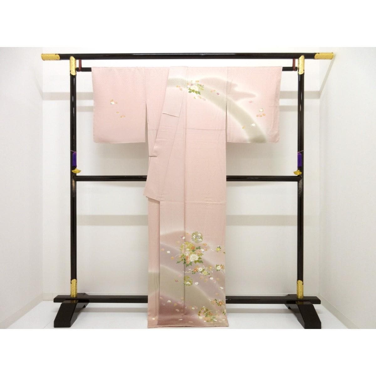 【未使用品】訪問着　友禅金彩加工　ボカシ染　身幅Ｌ寸