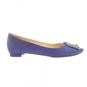 マノロブラニク MANOLO BLAHNIK HANGISIFLAT サテン フラットシューズ
