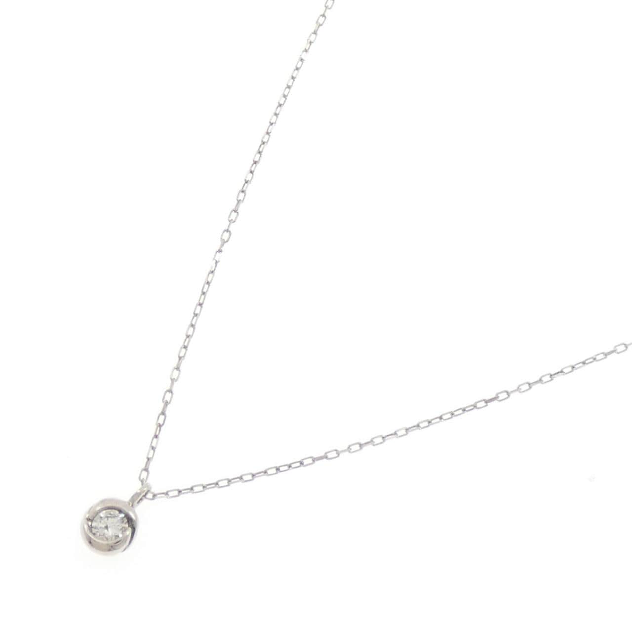 K10WG ソリティア ダイヤモンド ネックレス 0.08CT