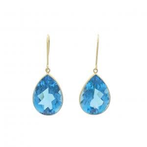 ジーエスティービー ブルートパーズ ピアス 18.00CT