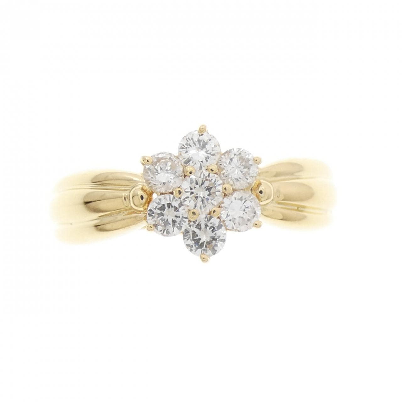 K18YG フラワー ダイヤモンド リング 0.50CT