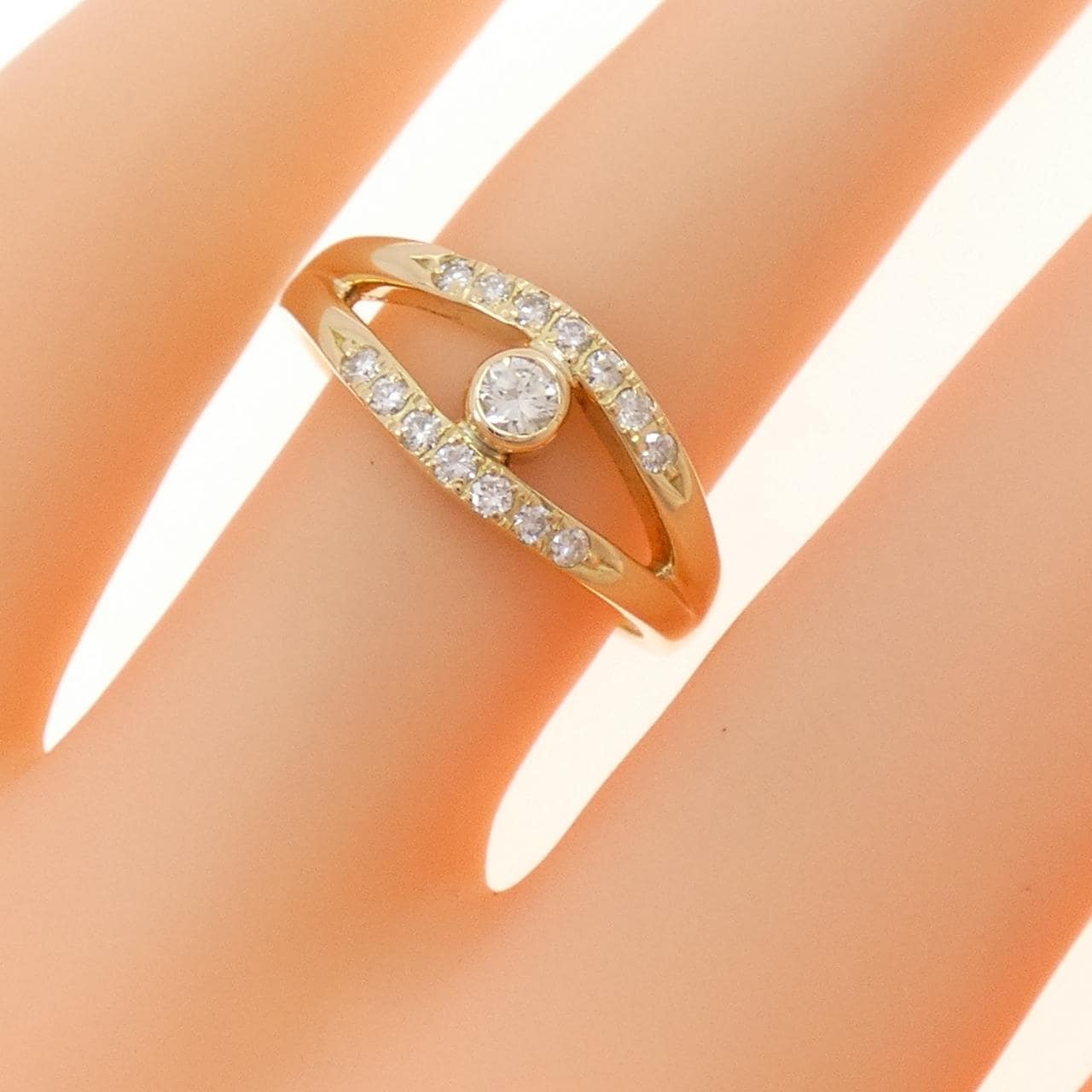 K18YG ダイヤモンド リング 0.10CT