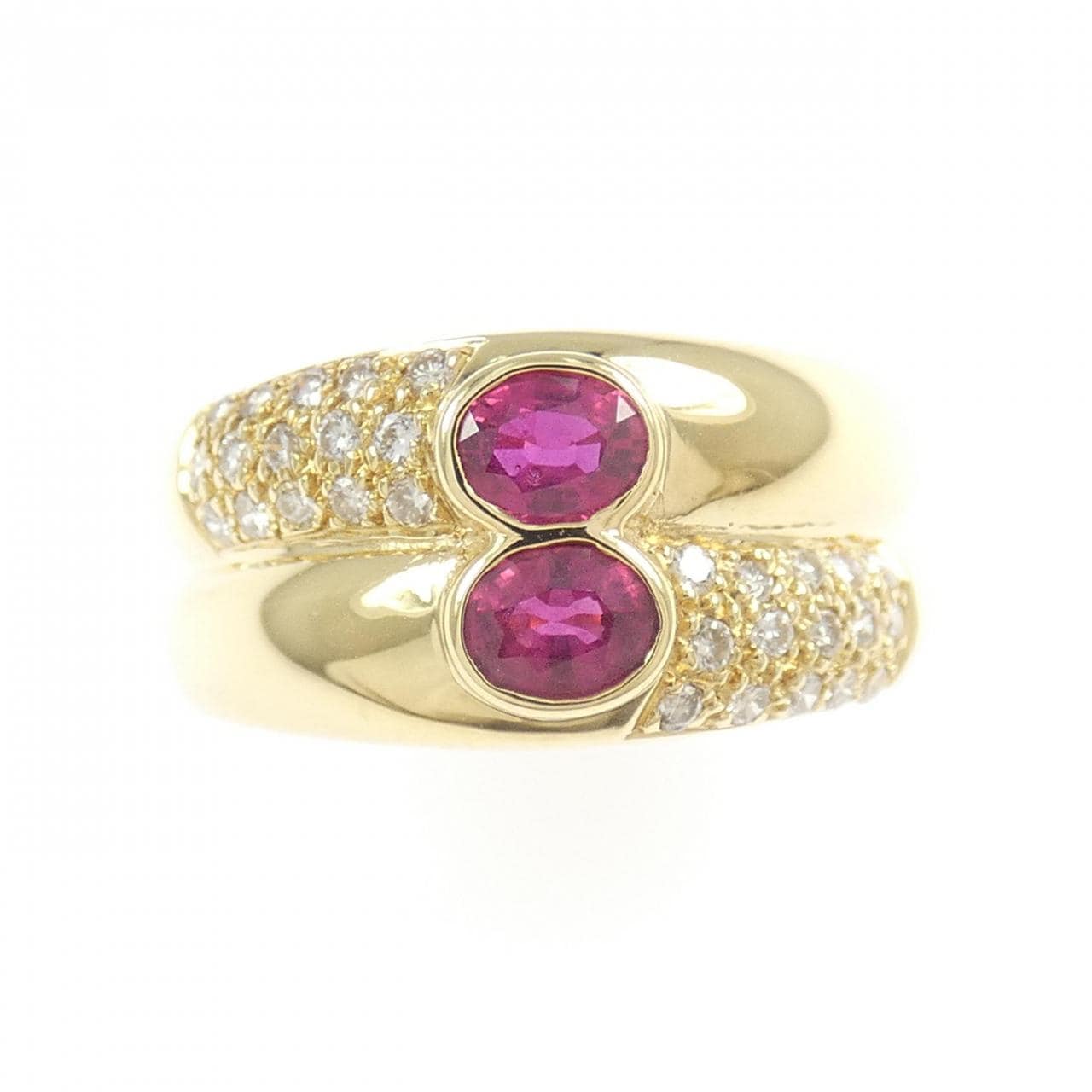 K18YG ルビー リング 0.40CT