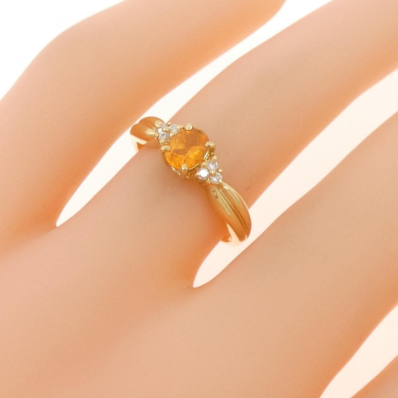 K18YG シトリン リング 0.39CT