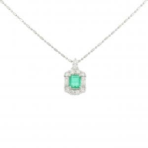 PT900/PT850 エメラルド ネックレス 0.55CT