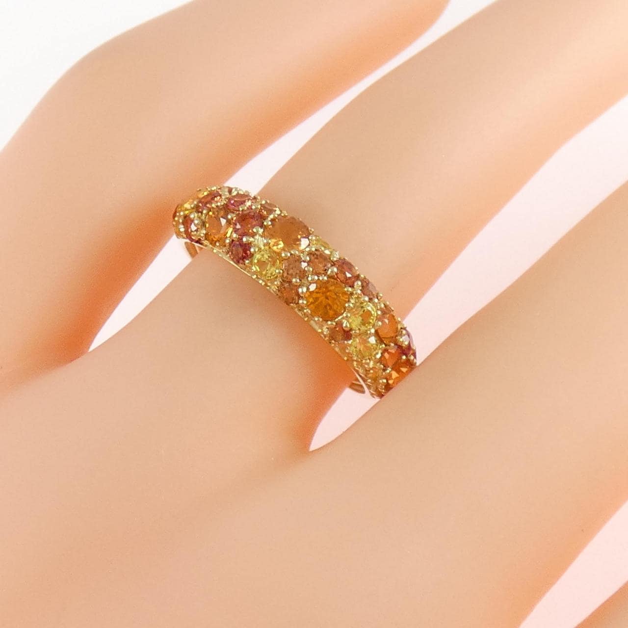 K18YG パヴェ サファイヤ リング 1.50CT