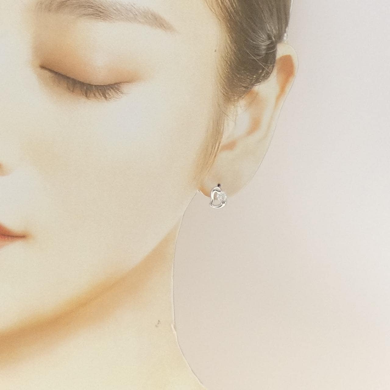 PT900 ハート ダイヤモンド ピアス 0.521CT