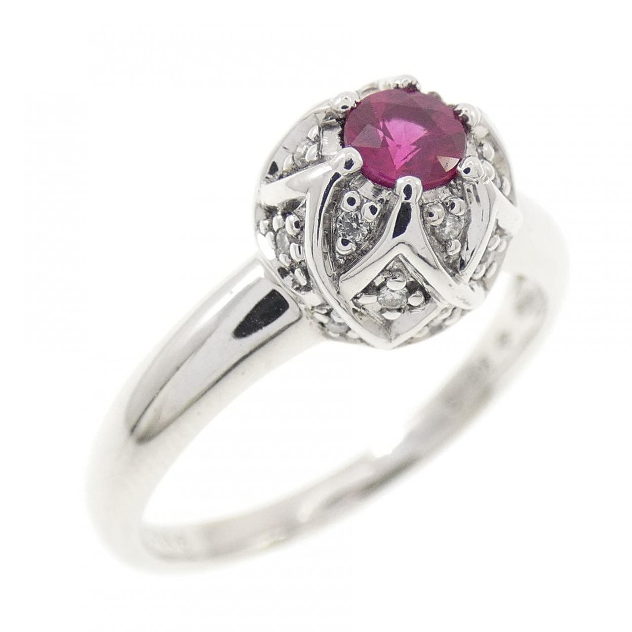 K18WG ルビー リング 0.25CT
