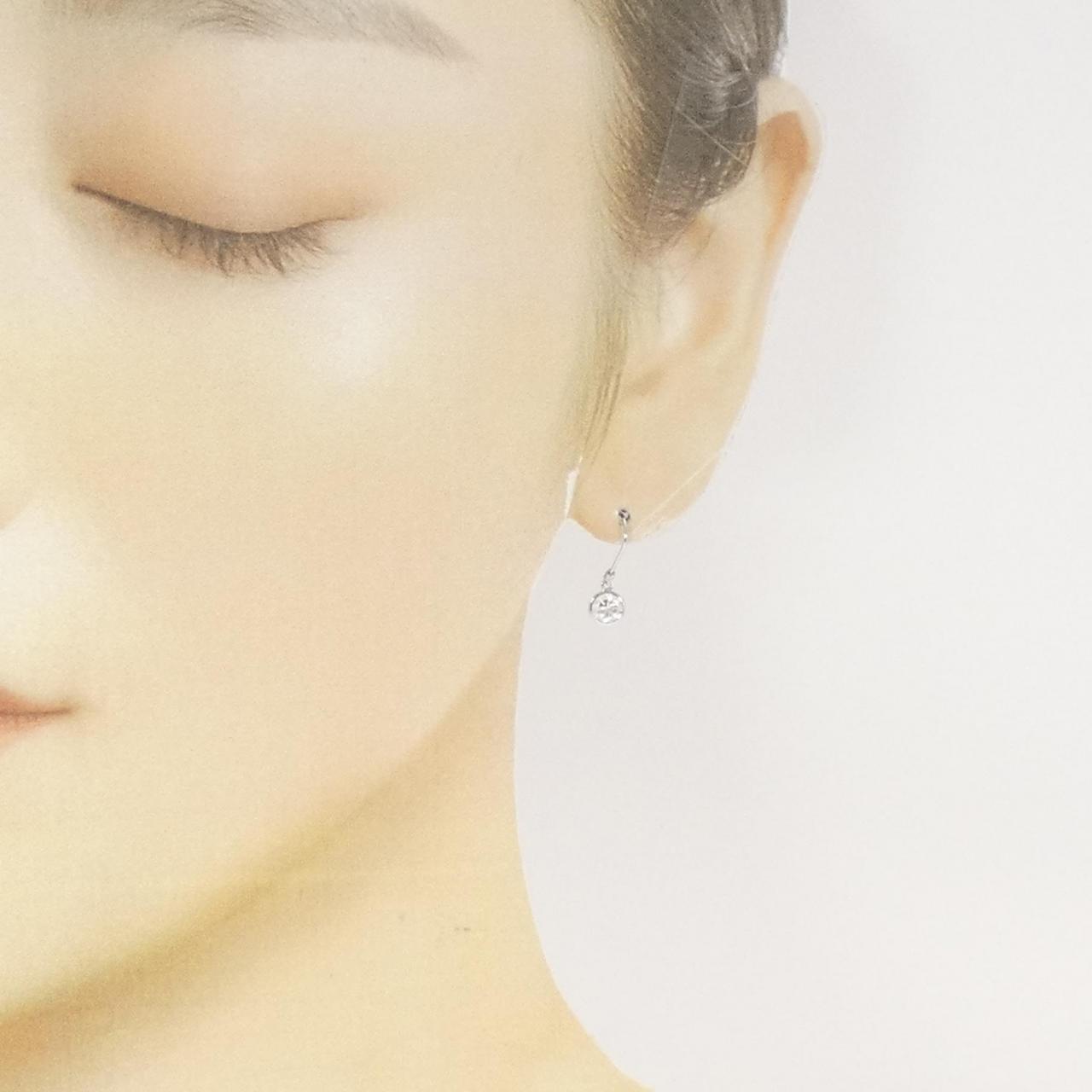 【リメイク】PT ダイヤモンド ピアス 0.314CT 0.321CT F SI1 VG-GOOD