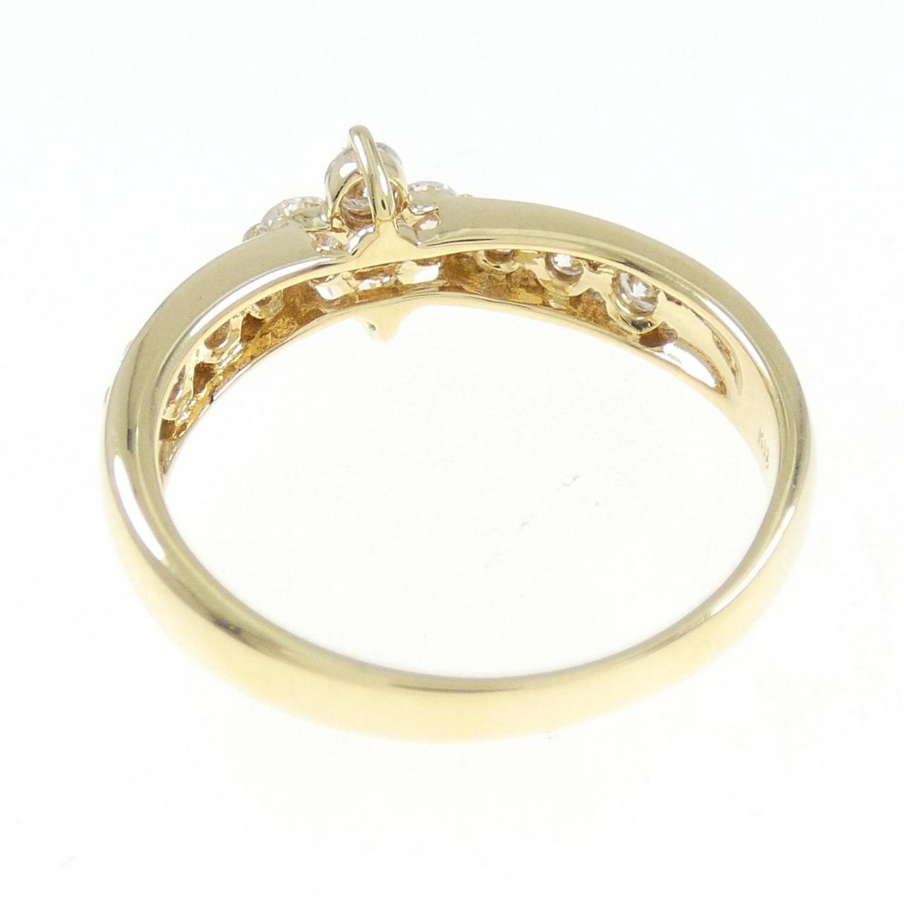 K18YG フラワー ダイヤモンド リング 0.51CT