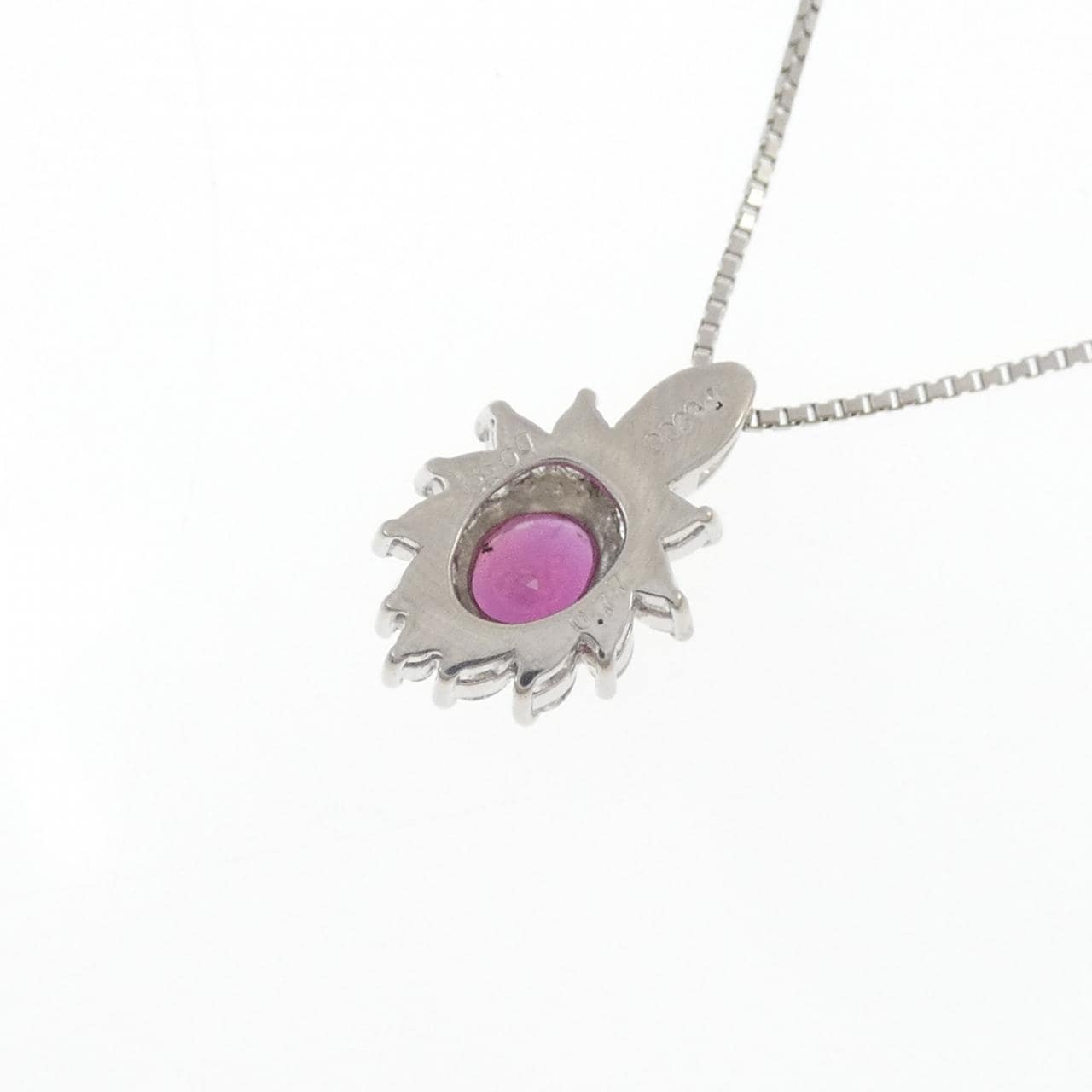 PT900/PT850 ルビー ネックレス 0.77CT
