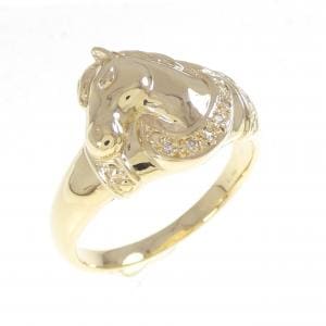 【新品】K18YG ホース ダイヤモンド リング 0.03CT