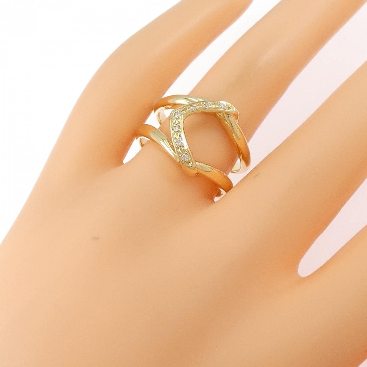 K18YG ダイヤモンド リング 0.07CT