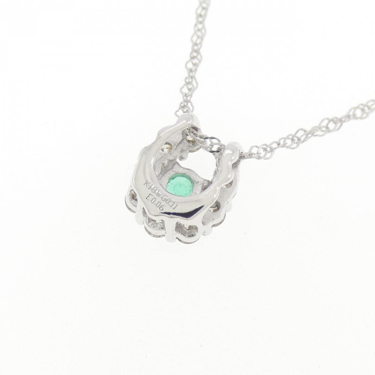 K18WG エメラルド ネックレス 0.06CT