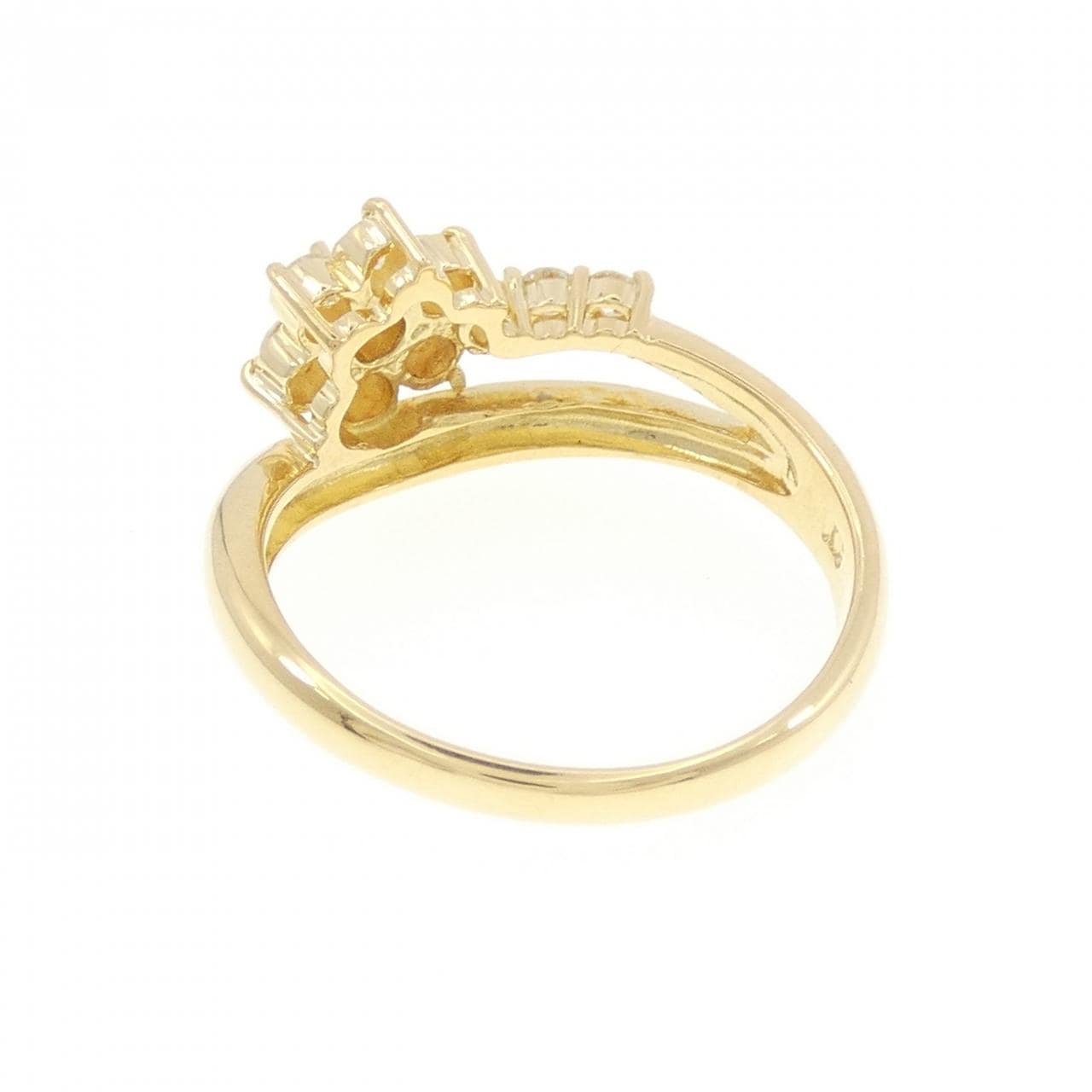 K18YG フラワー ダイヤモンド リング 0.5CT