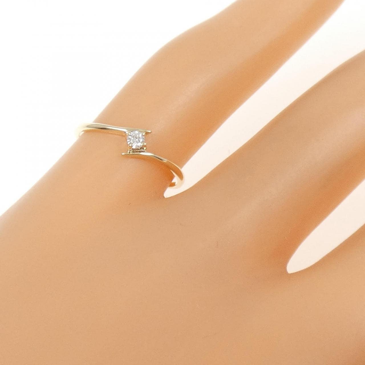 K10YG ダイヤモンド ピンキー リング 0.03CT
