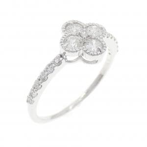 K18WG フラワー ダイヤモンド リング 0.50CT