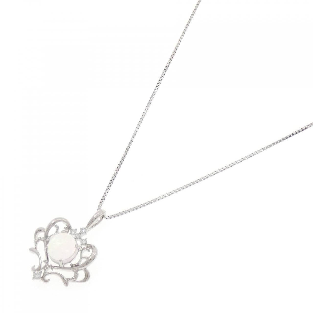 PT900/PT850 オパール ネックレス 0.60CT