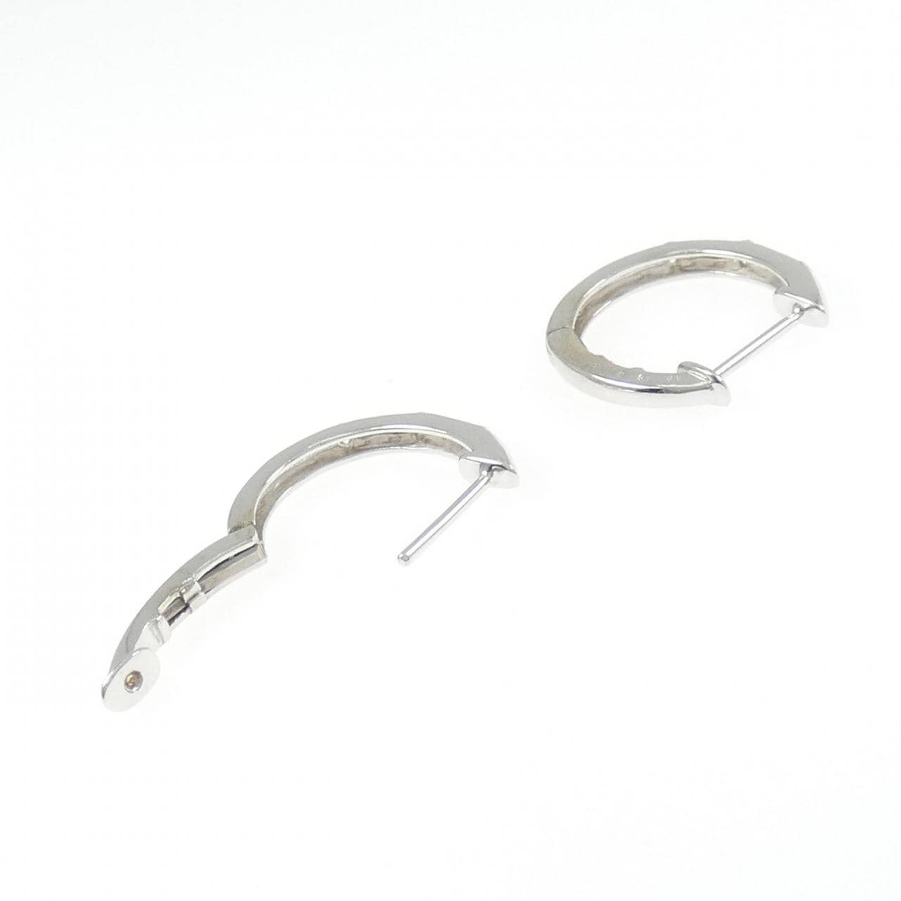 K18WG ダイヤモンド フープ ピアス 0.20CT