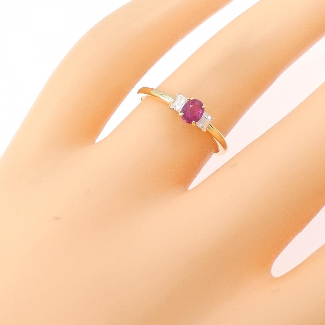 K18YG ルビー リング 0.256CT