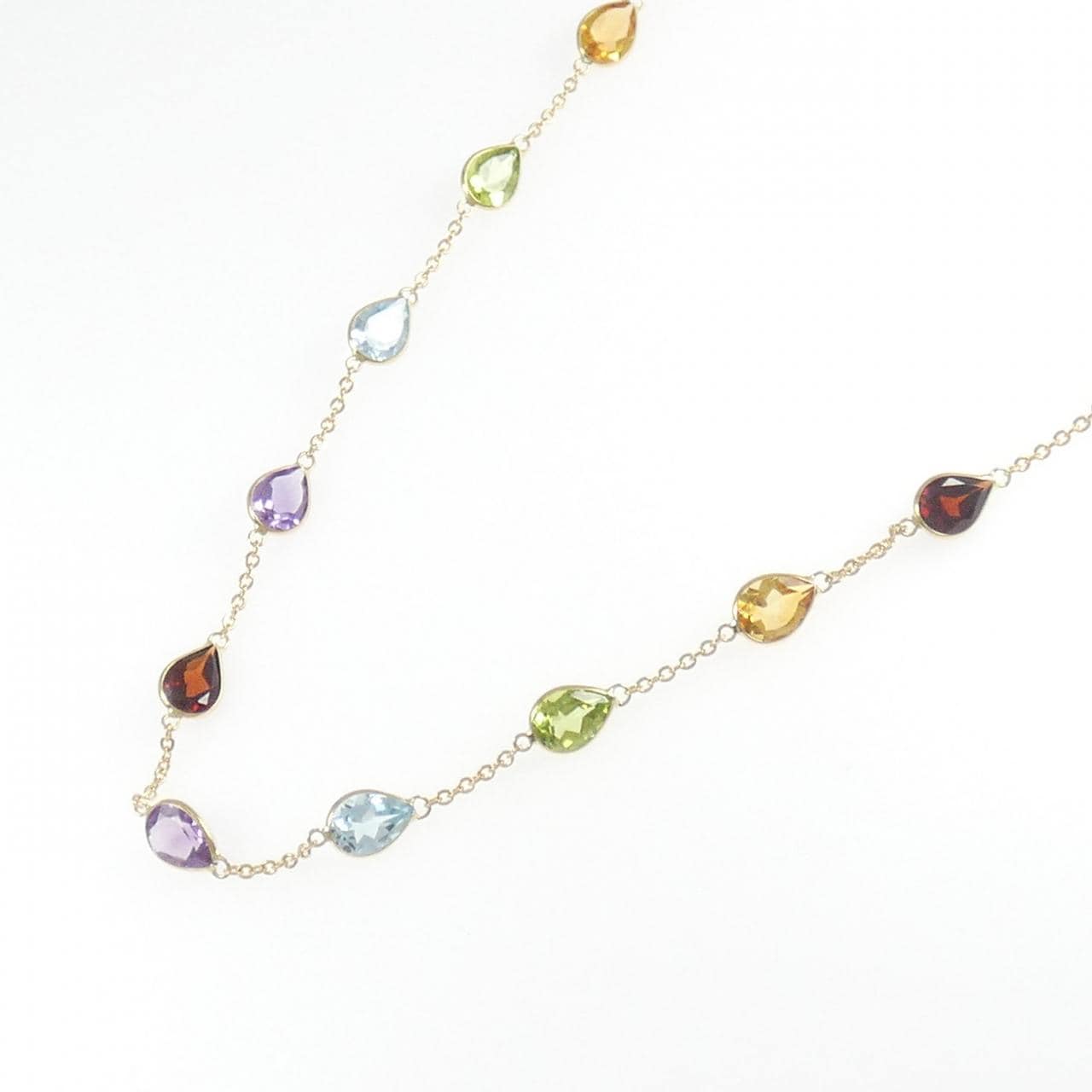 750YG カラーストーン ネックレス