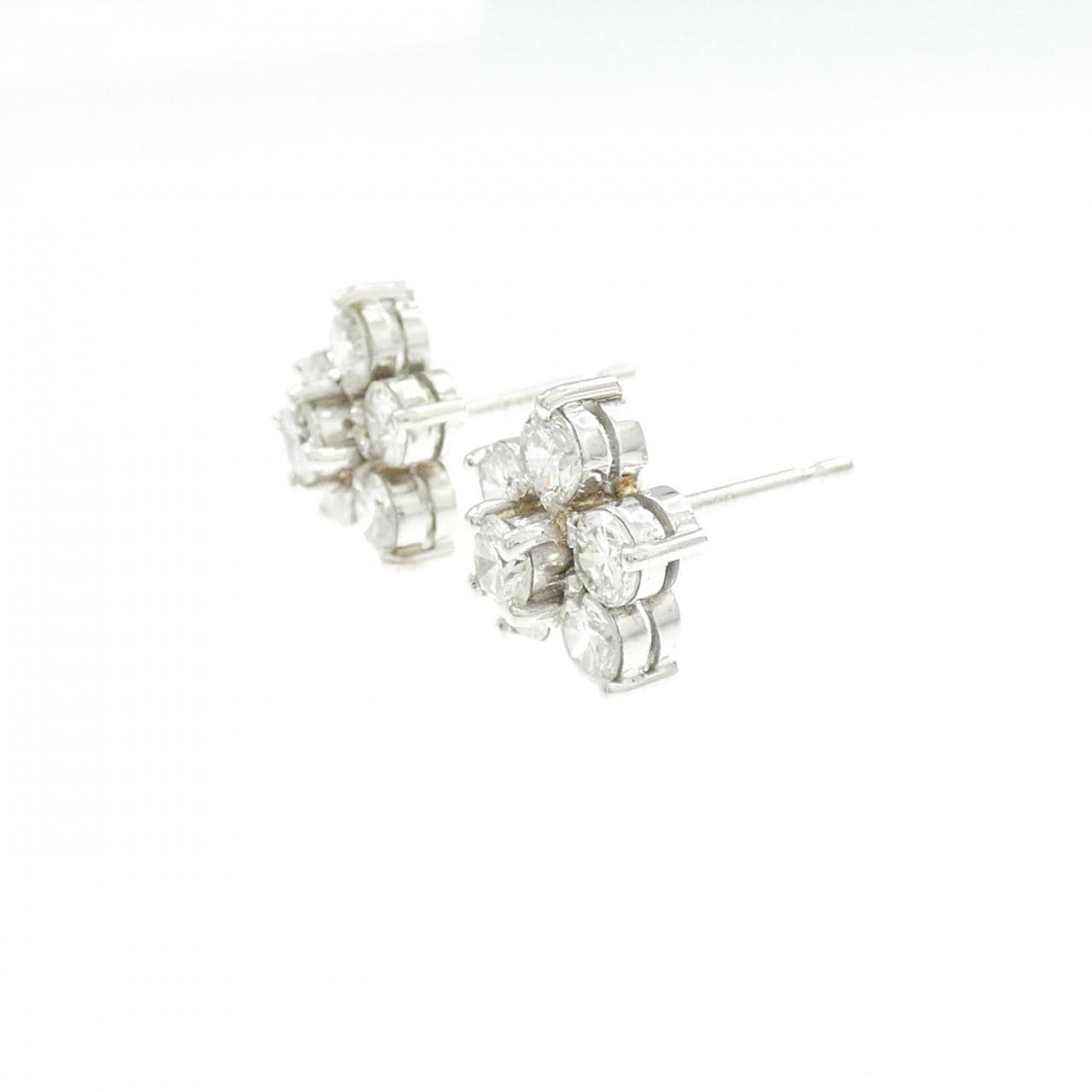 PT900 フラワー ダイヤモンド ピアス 1.95CT