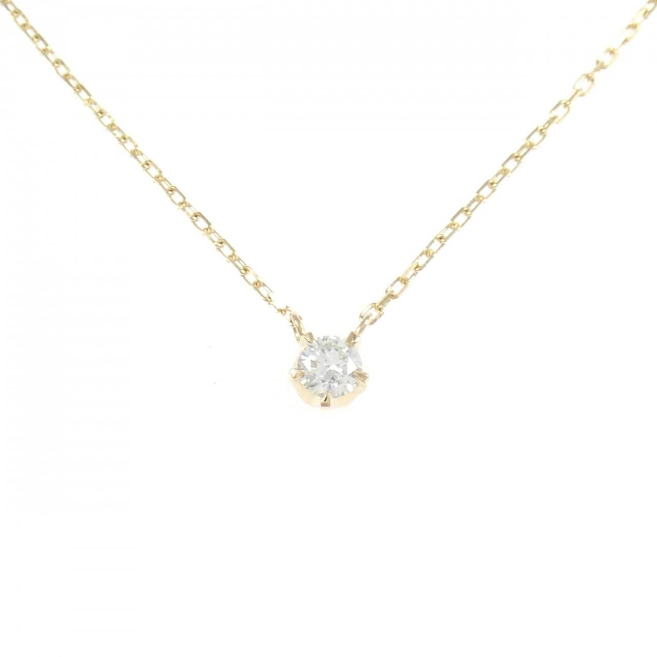 K18YG ソリティア ダイヤモンド ネックレス 0.17CT
