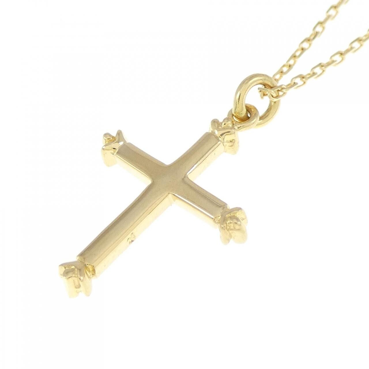 K18YG cross Diamond necklace